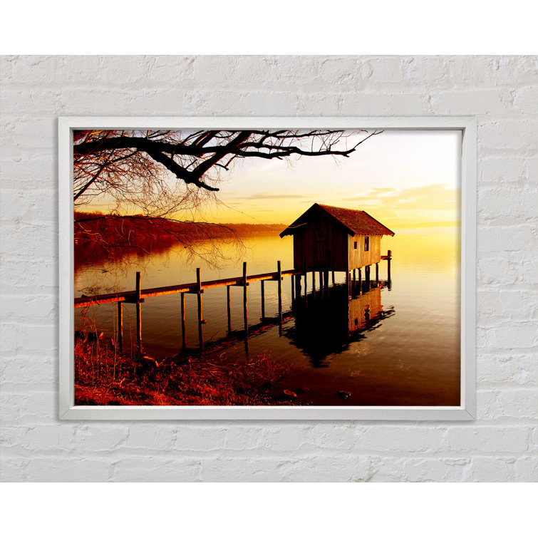 Bright Star Lake Retreat Golden Single Picture Frame Art Prints on